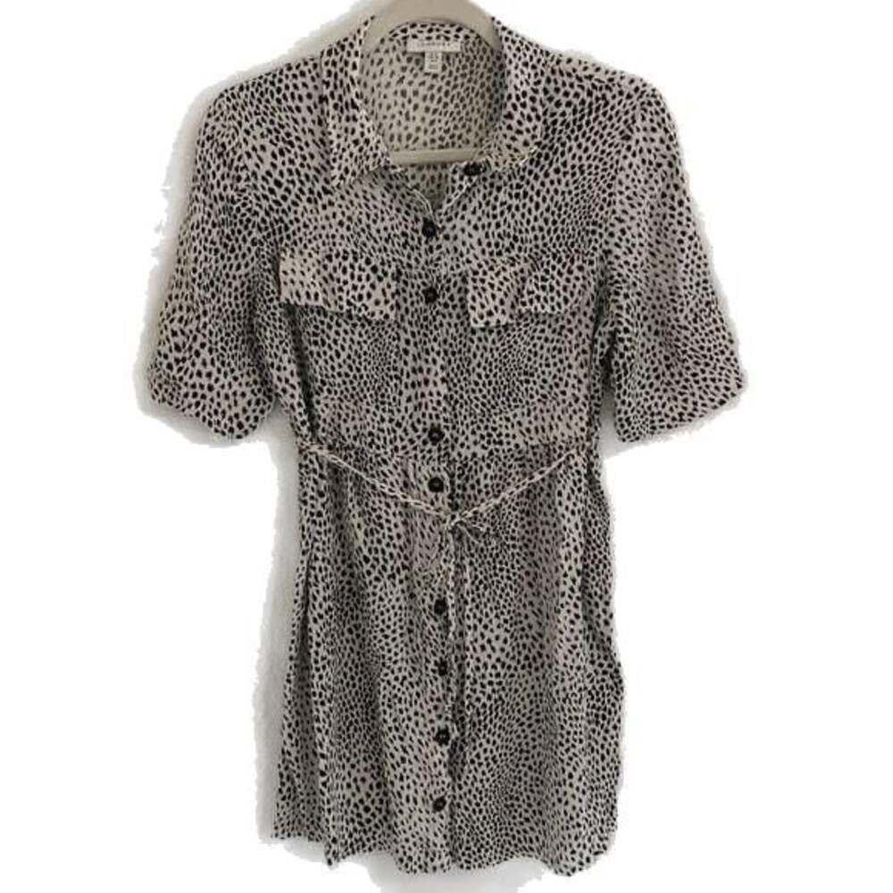 Size 8 Topshop Black and White Leopard Print Dress